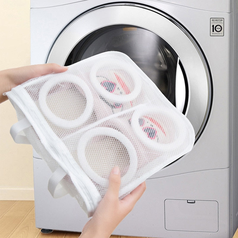 Mesh Washing Machine Shoes Bag Anti-deformation Zipper Laundry Bag Travel Shoes Clothes Storage Bags Shoes Airing Dry Tool