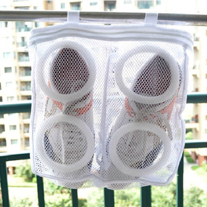 Mesh Washing Machine Shoes Bag Anti-deformation Zipper Laundry Bag Travel Shoes Clothes Storage Bags Shoes Airing Dry Tool