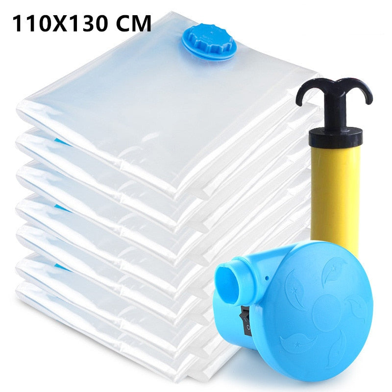 Multi Size Thickening Convenient Vacuum Bag Storage Bag Transparent Clothes Seal Compression Travel Space Saving Packing Bag