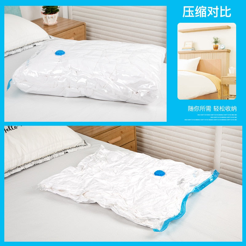 Multi Size Thickening Convenient Vacuum Bag Storage Bag Transparent Clothes Seal Compression Travel Space Saving Packing Bag