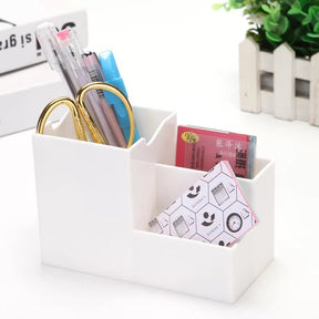 Multi-function Desktop Pen Holder Office School Storage Case Colorful Plastic Box Desk Pen Pencil Organizer Mobile Phone Bracket