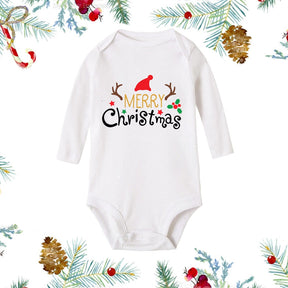 My First Christmas Newborn Baby White Long Sleeve Romper Cartoon Snowman Print Outfit Infant Baptism Bodysuit Clothes Xmas Gift