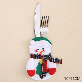 Christmas New Year 2023 Pocket Fork Knife Cutlery Holder Bag Home Party Table Dinner Decorations for Home Tableware Noel