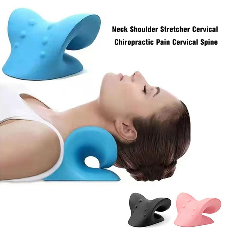 Neck Shoulder Stretcher Relaxer Cervical Chiropractic Traction Device Massage Pillow for Pain Relief Cervical Spine Alignment