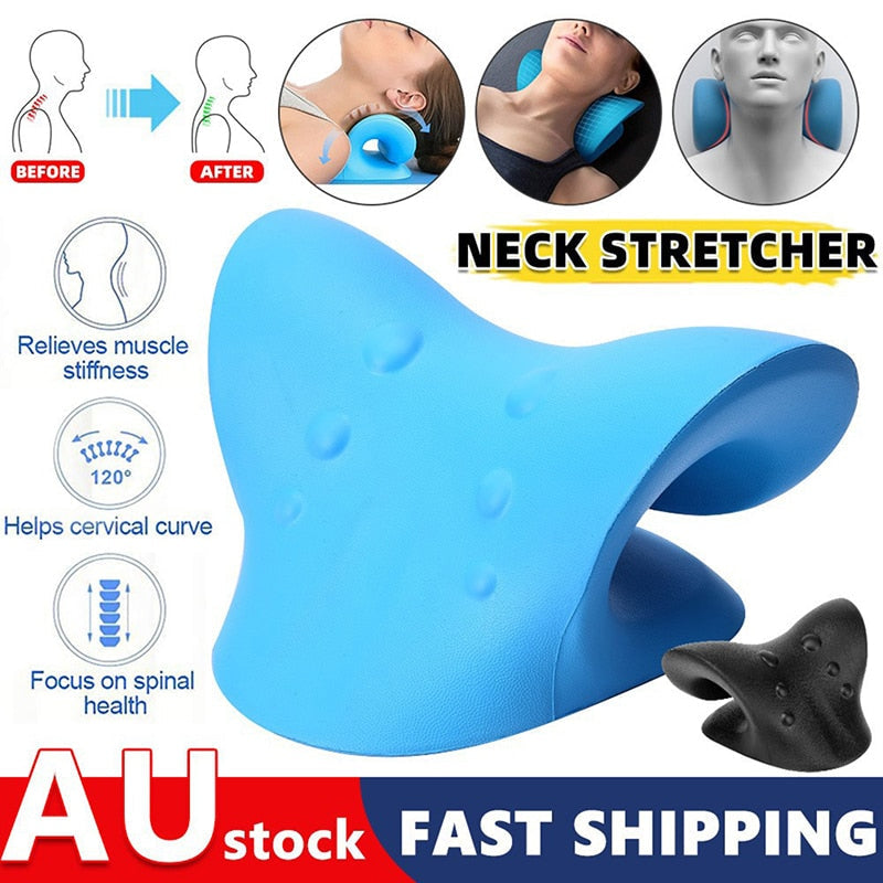 Neck Shoulder Stretcher Relaxer Cervical Chiropractic Traction Device Massage Pillow for Pain Relief Cervical Spine Alignment