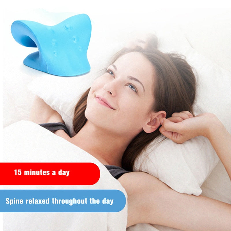 Neck Shoulder Stretcher Relaxer Cervical Chiropractic Traction Device Massage Pillow for Pain Relief Cervical Spine Alignment