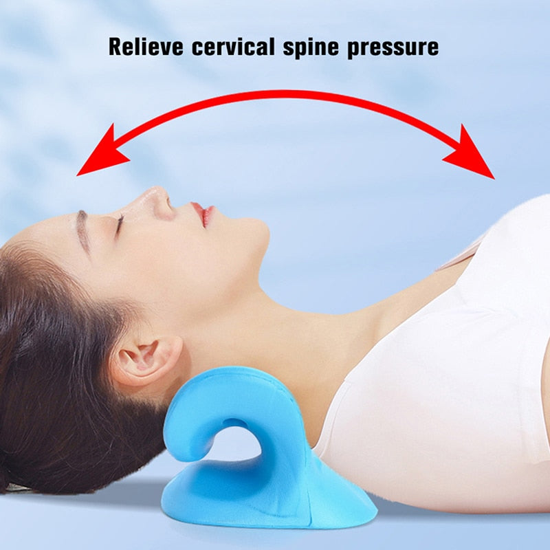 Neck Shoulder Stretcher Relaxer Cervical Chiropractic Traction Device Massage Pillow for Pain Relief Cervical Spine Alignment