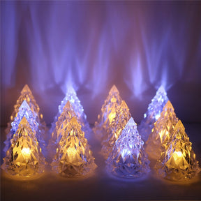 Night Light Crystal Mini Christmas Tree Light Flameless LED Decorative lights indoor LED Lamp Christmas Party Home Table Decor