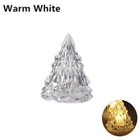 Night Light Crystal Mini Christmas Tree Light Flameless LED Decorative lights indoor LED Lamp Christmas Party Home Table Decor