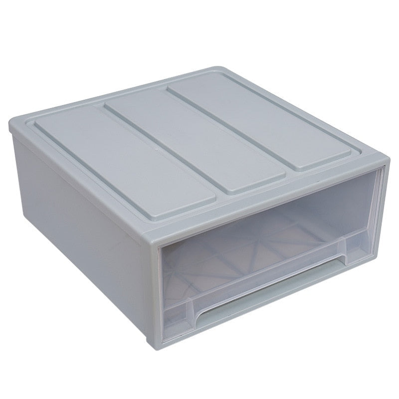 Plastic Household Transparent Stackable Drawer Storage Box Desktop Cabinet Closet Organizer Wardrobe Home Storage Organization