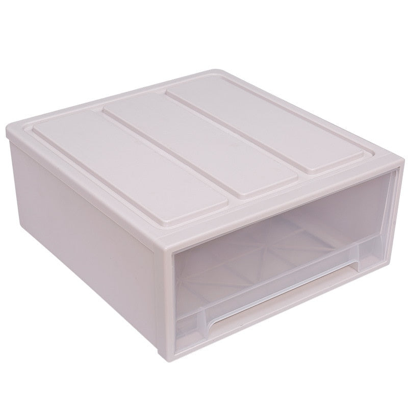 Plastic Household Transparent Stackable Drawer Storage Box Desktop Cabinet Closet Organizer Wardrobe Home Storage Organization
