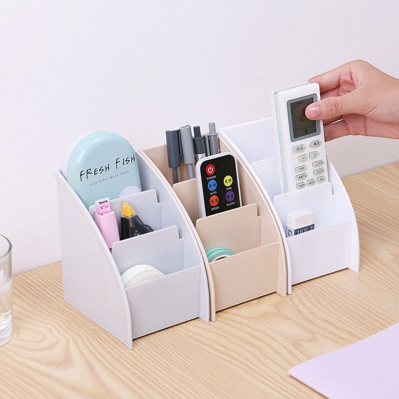 Plastic TV Remote Control Storage Holder Mobile Phone Holder Stand Washable Home Office Storage Boxes Desktop Storage Case