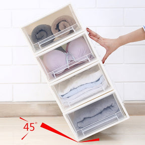 Plastic drawer type clothes storage box. transparent underwear. socks. bra. cosmetic storage. space-saving and moisture-proof