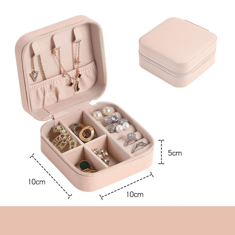 Portable Jewelry Storage Box Candy Color Travel Storage Organizer Jewelry Case Earrings Necklace Ring Jewelry Organizer Display