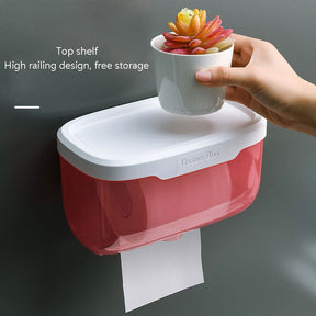 Punch-free Toilet Paper Holder Box Waterproof Storage Toilet Paper Storage Rack Paper Towel Kitchen Bathroom Storage Box