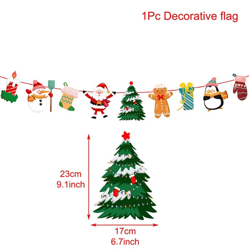 Christmas Banner Garland Merry Christmas Decoration for Home Navidad Noel 2022 Christmas Ornaments Xmas Decor New Year 2023