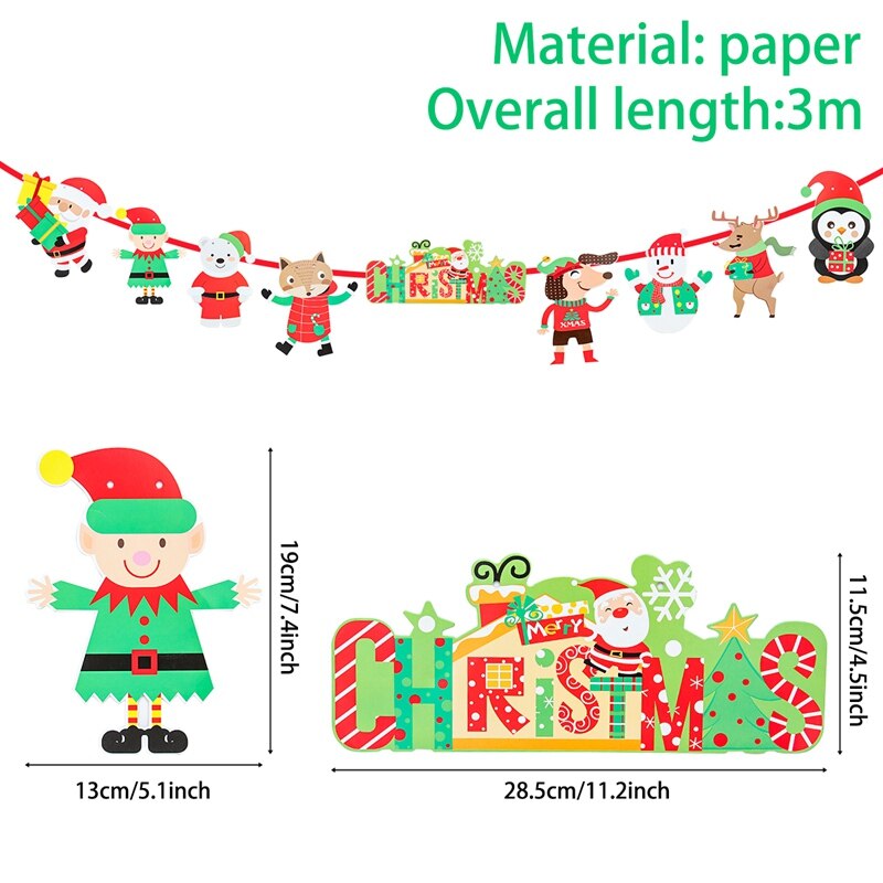 Christmas Banner Garland Merry Christmas Decoration for Home Navidad Noel 2022 Christmas Ornaments Xmas Decor New Year 2023