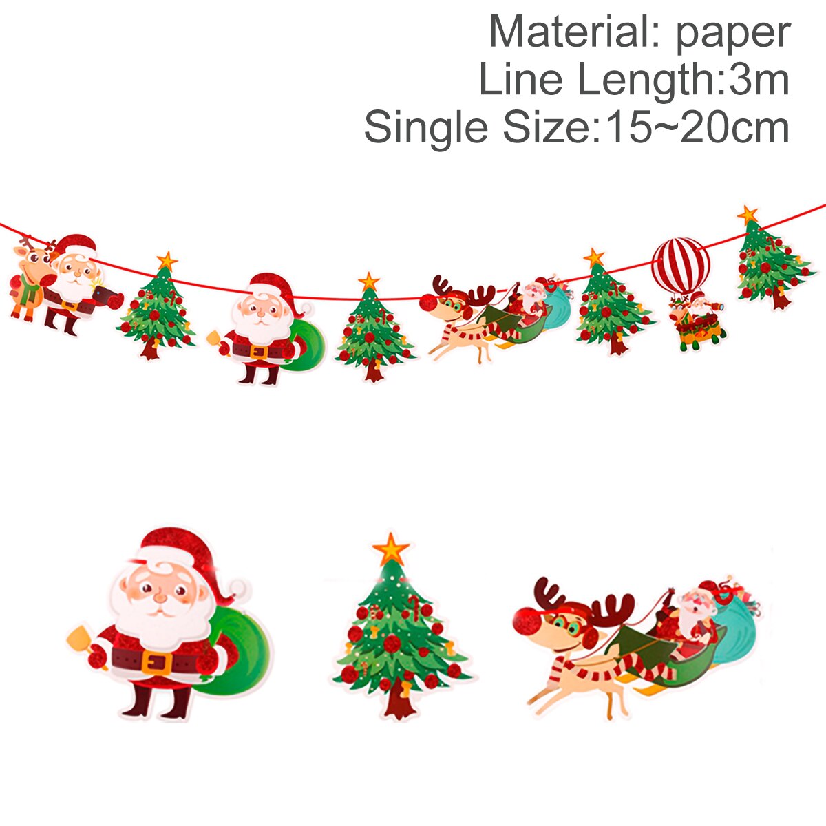 Christmas Banner Garland Merry Christmas Decoration for Home Navidad Noel 2022 Christmas Ornaments Xmas Decor New Year 2023