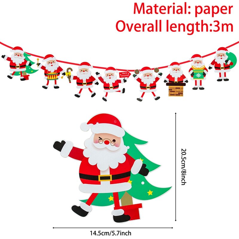 Christmas Banner Garland Merry Christmas Decoration for Home Navidad Noel 2022 Christmas Ornaments Xmas Decor New Year 2023