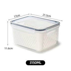 Refrigerator Storage Box Fridge Organizer Fresh Vegetable Fruit Boxes Drain Basket Storage Containers Pantry Kitchen Organizer