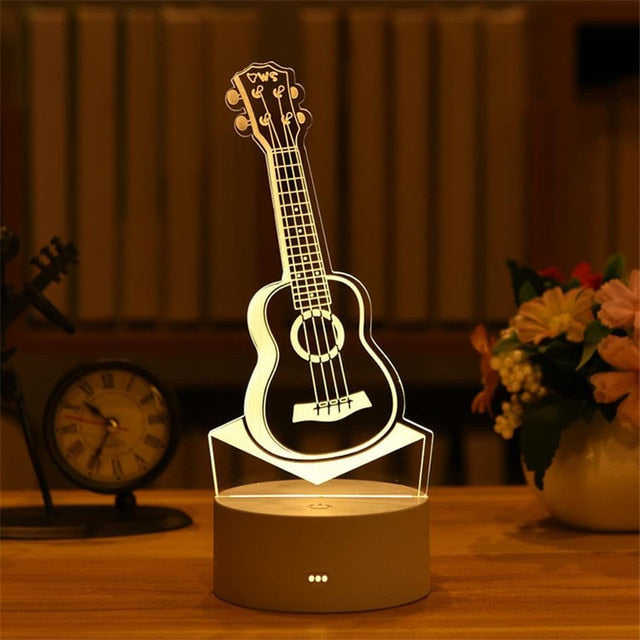 Romantic Love 3D Acrylic Led Lamp for Home Children's Night Light Table Lamp Birthday Party Decor Valentine's Day Bedside Lamp