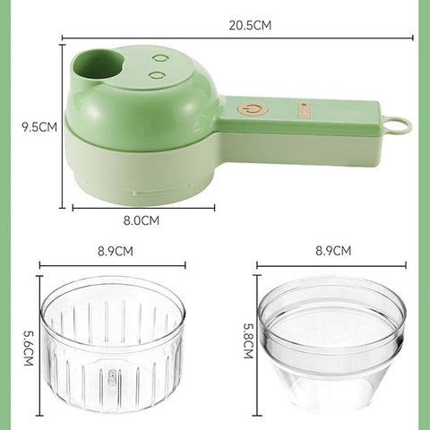 4 In1 Multifunctional Electric Vegetable Cutter Slicer Garlic Mud Masher Garlic Chopper Cutting Pressing Mixer Food Slice