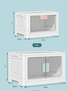 Large Capacity Storage Box Transparent Stackable Foldable