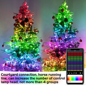 Christmas Tree RGB Lights Smart Bluetooth Control USB LED String Lamp Outdoor App Remote Control Garland Fairy Lights Decoration