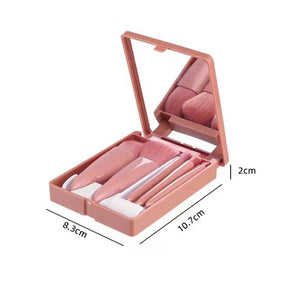 Makeup Brushes Set With Mirror Box Blush Lip Eye Shadow Brush Professional Cosmetic Brushes Kit Portable Travel Mini Beauty Tool