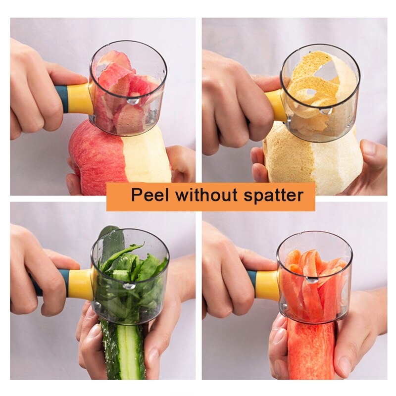 Peeler with Handle Roll Skin Tube Storage Box Peeling Knife