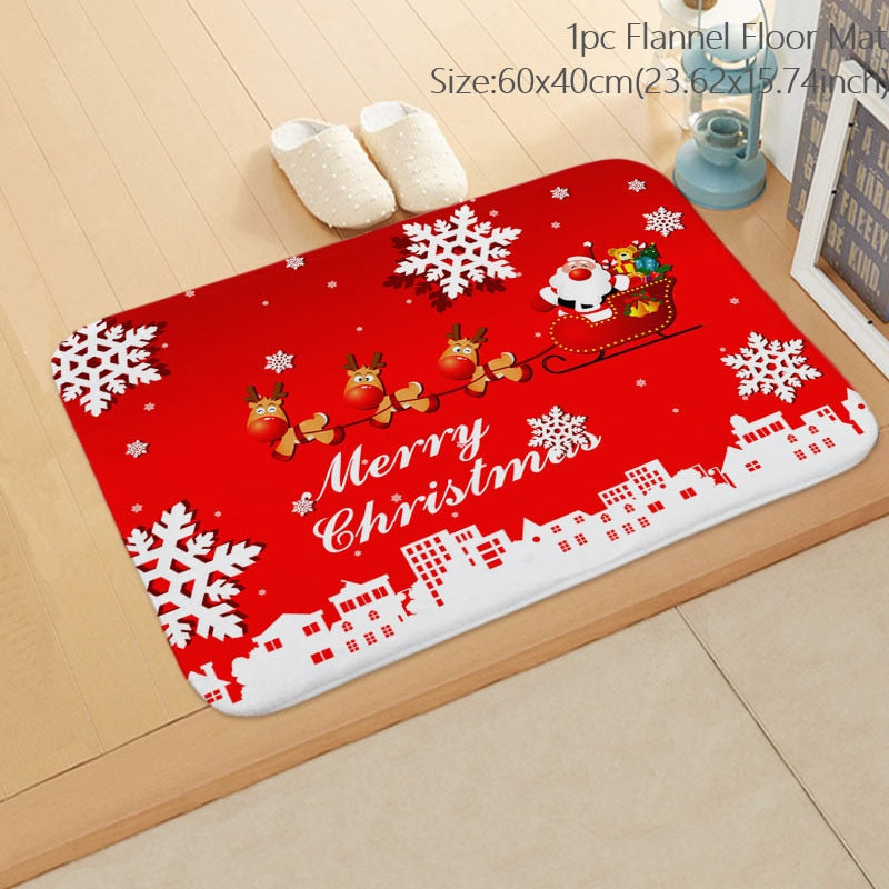 Santa Claus Christmas Doormat Pillowcase Christmas Decorations for Home 2022 Navidad Ornaments Xmas Party Decor New Year Gifts