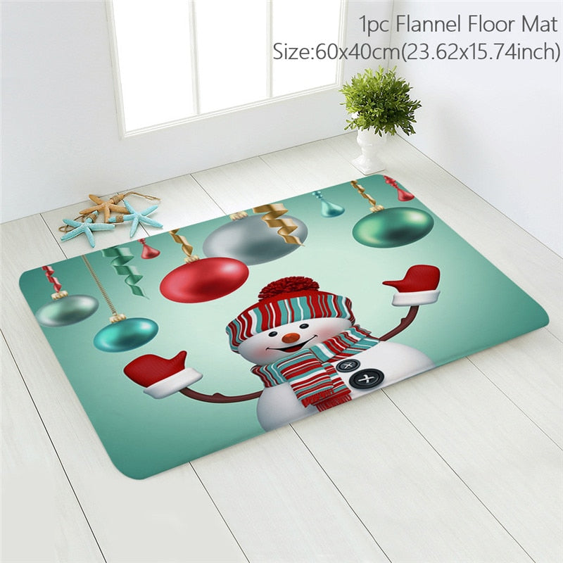 Santa Claus Christmas Doormat Pillowcase Christmas Decorations for Home 2022 Navidad Ornaments Xmas Party Decor New Year Gifts