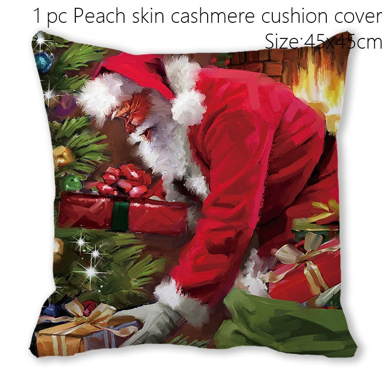 Santa Claus Christmas Doormat Pillowcase Christmas Decorations for Home 2022 Navidad Ornaments Xmas Party Decor New Year Gifts