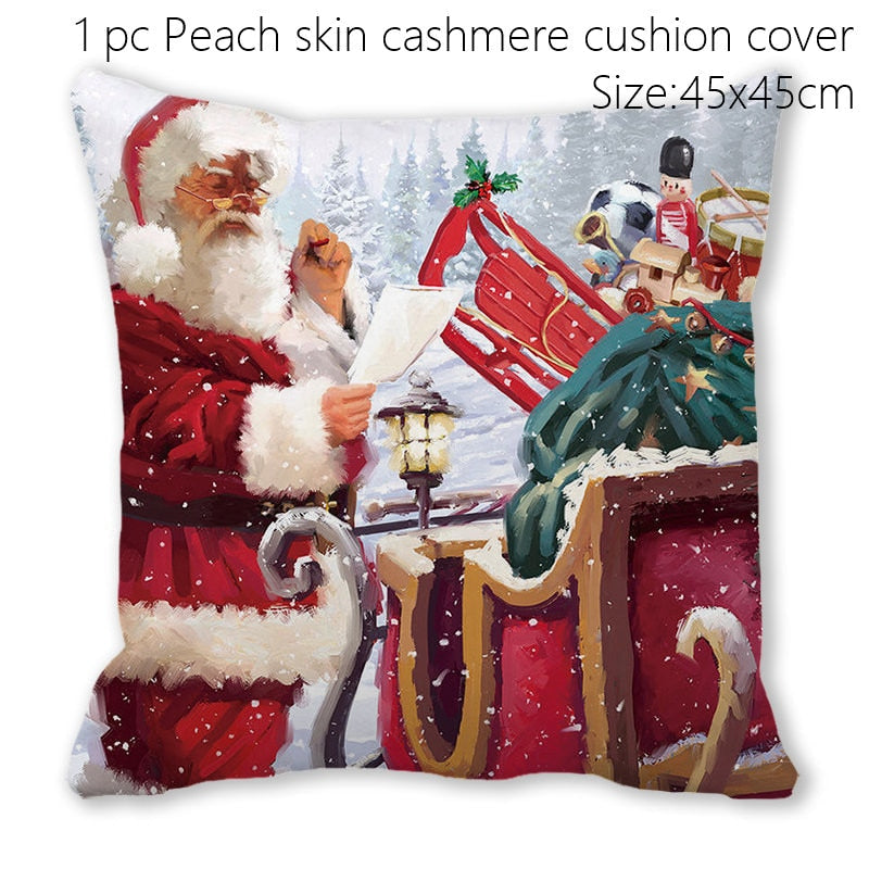 Santa Claus Christmas Doormat Pillowcase Christmas Decorations for Home 2022 Navidad Ornaments Xmas Party Decor New Year Gifts