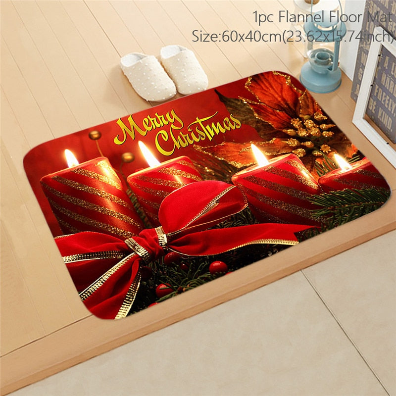 Santa Claus Christmas Doormat Pillowcase Christmas Decorations for Home 2022 Navidad Ornaments Xmas Party Decor New Year Gifts