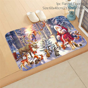 Santa Claus Christmas Doormat Pillowcase Christmas Decorations for Home 2022 Navidad Ornaments Xmas Party Decor New Year Gifts