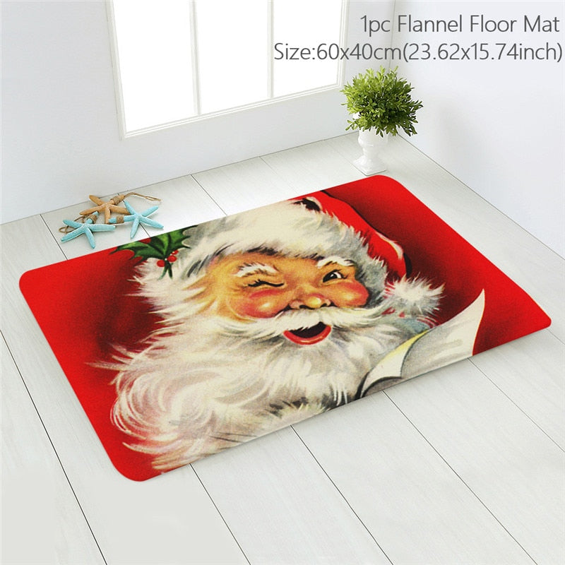 Santa Claus Christmas Doormat Pillowcase Christmas Decorations for Home 2022 Navidad Ornaments Xmas Party Decor New Year Gifts