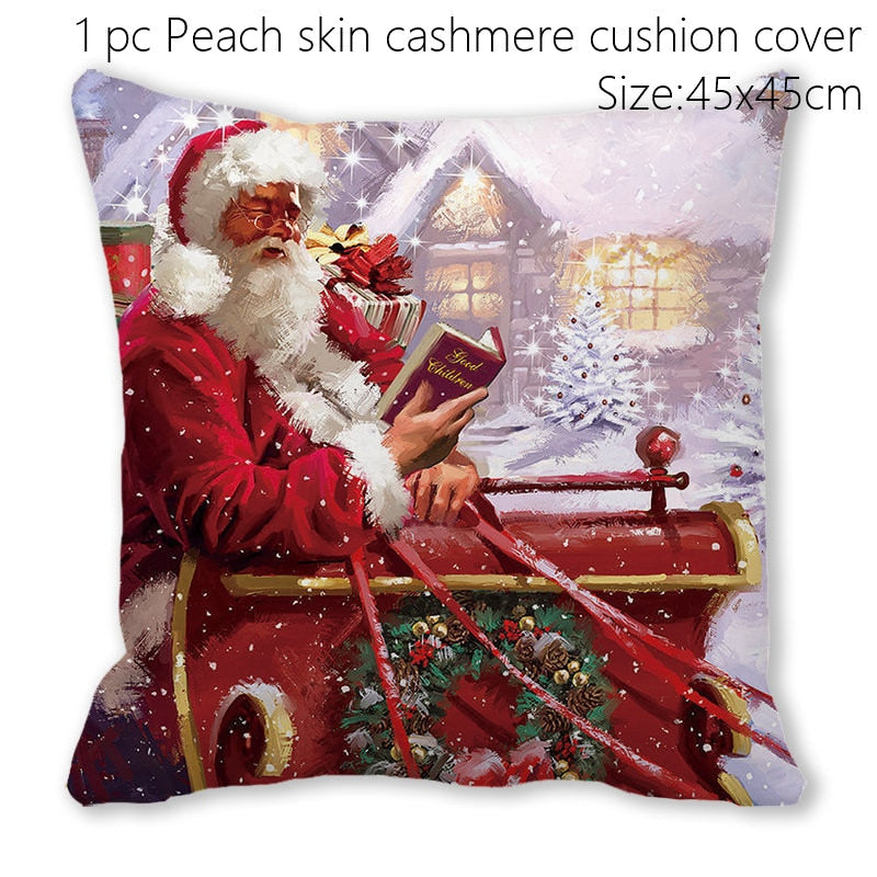 Santa Claus Christmas Doormat Pillowcase Christmas Decorations for Home 2022 Navidad Ornaments Xmas Party Decor New Year Gifts