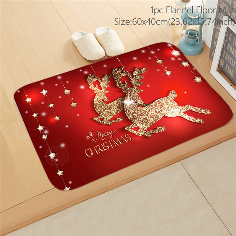 Santa Claus Christmas Doormat Pillowcase Christmas Decorations for Home 2022 Navidad Ornaments Xmas Party Decor New Year Gifts