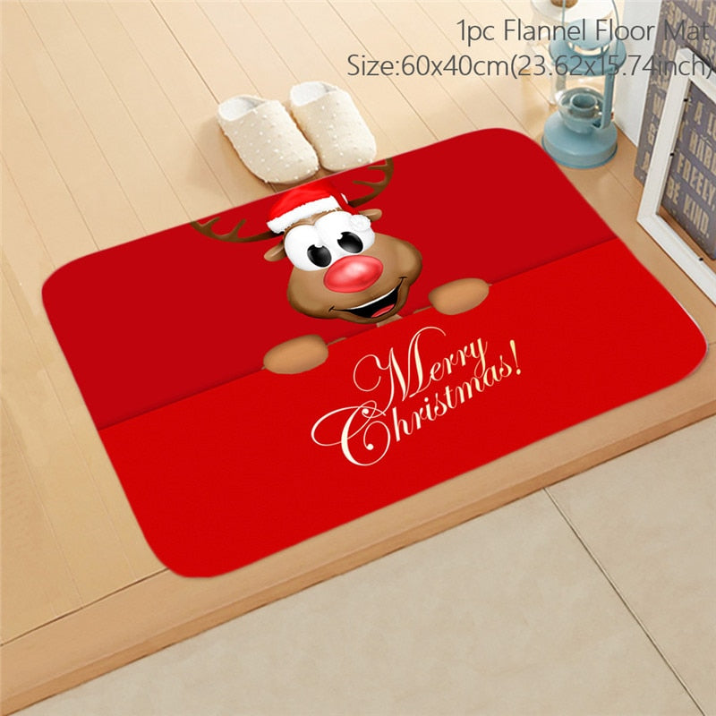 Santa Claus Christmas Doormat Pillowcase Christmas Decorations for Home 2022 Navidad Ornaments Xmas Party Decor New Year Gifts