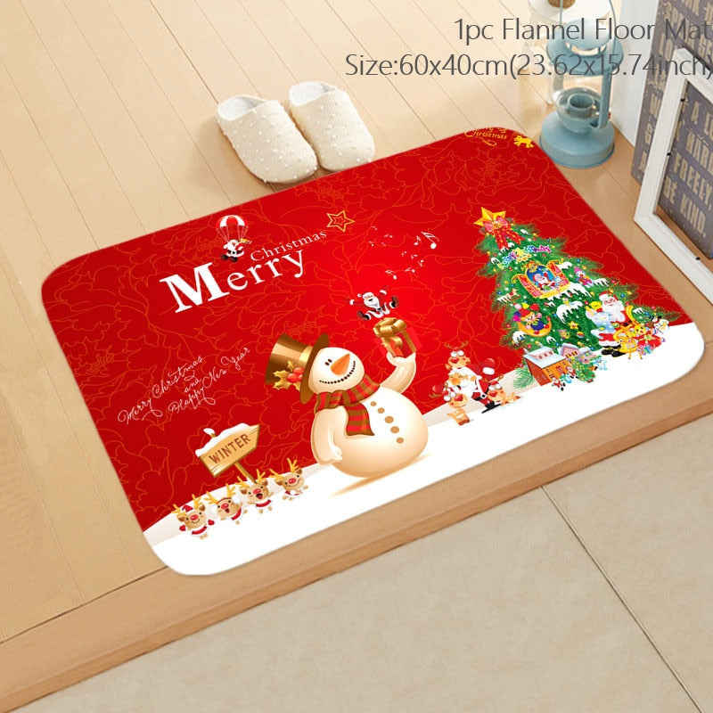 Santa Claus Christmas Doormat Pillowcase Christmas Decorations for Home 2022 Navidad Ornaments Xmas Party Decor New Year Gifts