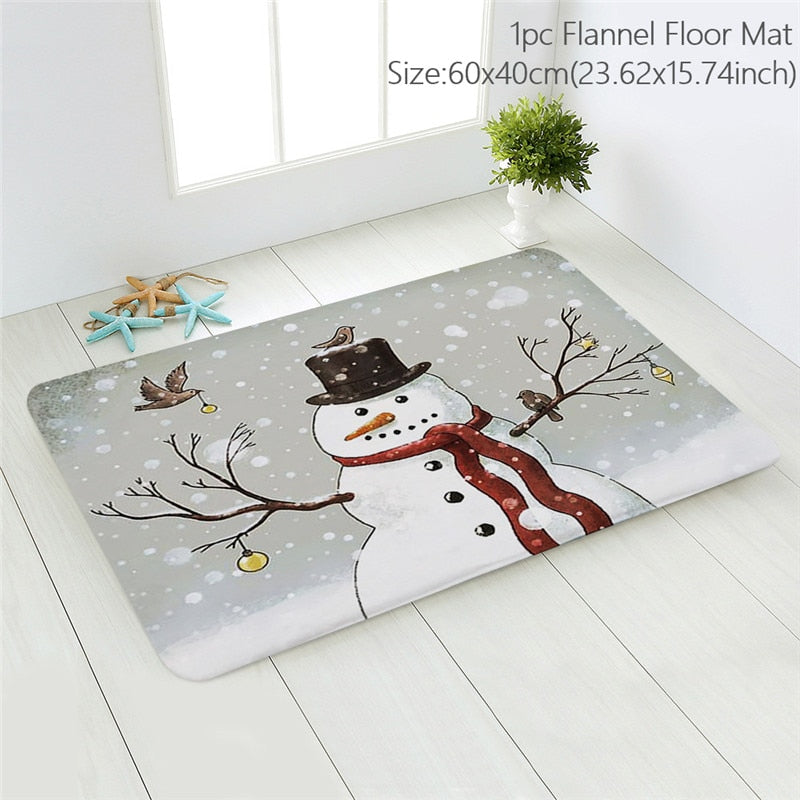 Santa Claus Christmas Doormat Pillowcase Christmas Decorations for Home 2022 Navidad Ornaments Xmas Party Decor New Year Gifts