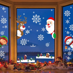 Santa Claus Elk Christmas Ornaments Window Stickers Merry Christmas Home Decoration New Year 2022 Sticker Xmas Decor Navidad