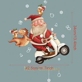 Santa Claus Elk Christmas Ornaments Window Stickers Merry Christmas Home Decoration New Year 2022 Sticker Xmas Decor Navidad