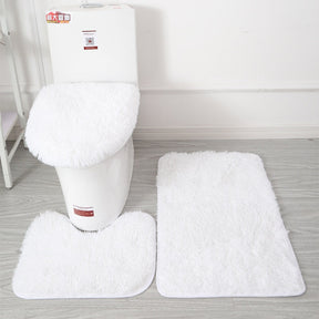Set of 3 Bathroom Bath Mat Set Bathroom Rug Shower Carpets Set Toilet Soft Non Slip 2PCS Bath Mat  Toilet Lid Cover Floor Mats
