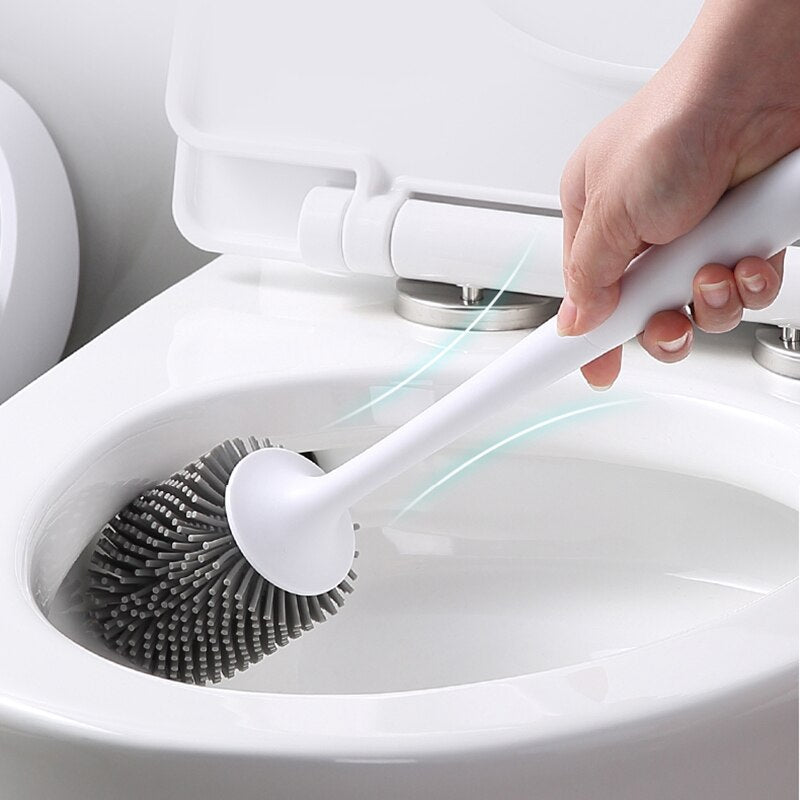 Silicone Toilet Brush For WC Accessories Drainable Toilet Brush Wall-Mounted Cleaning Tools Home Bathroom Accessories Sets