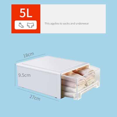 Stackable Clothes Storage Box Modern Drawer Type Plastic Container Underwear Bra Socks Saves Home Wardrobe Space Organizer Boxs