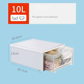 Stackable Clothes Storage Box Modern Drawer Type Plastic Container Underwear Bra Socks Saves Home Wardrobe Space Organizer Boxs