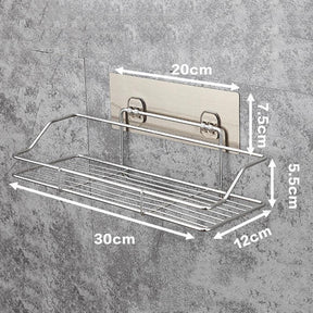 Stainless Steel Bathroom Storage Shelf Punch-Free Kitchen Bathroom Toilet Wall Hanging Storage Rack