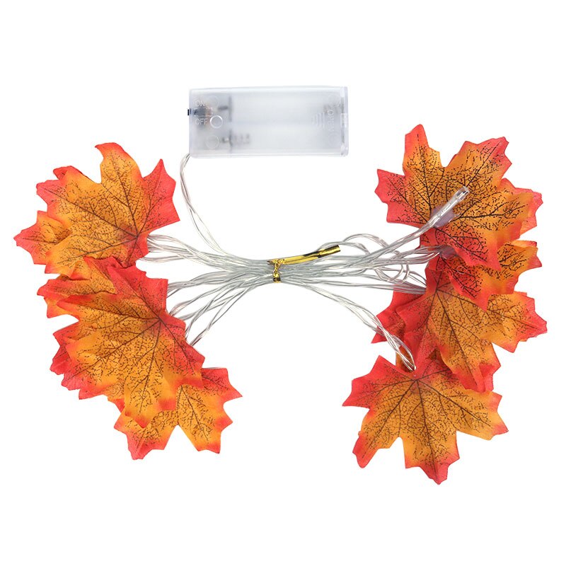 Thanksgiving Maple Leaves Artificial Fall Maple Leaves String Lights Garland Halloween Autumn Leaves Decoration Wedding Decor